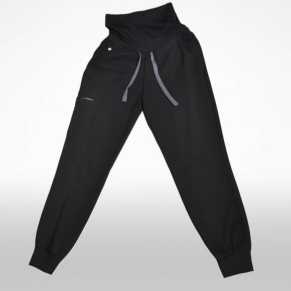 Figs Women’s Black Joggers (Maternity) Size S - Drawstring Waist, Zip Pocket - Picture 1 of 8